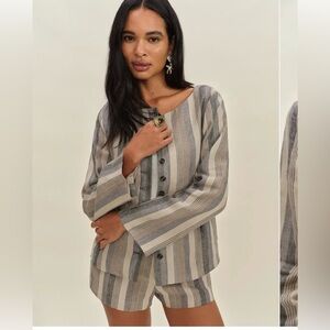 Reformation Linen Set Lucia Jacket and Everett shorts